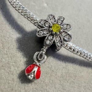 Flower Lady Bug Charm fits PANDORA‎
